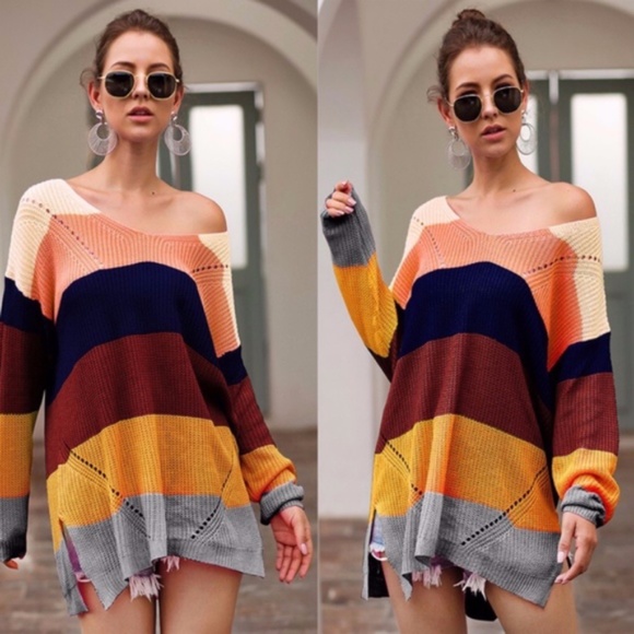 Sweaters - AUDRey Color Block Knit Sweater